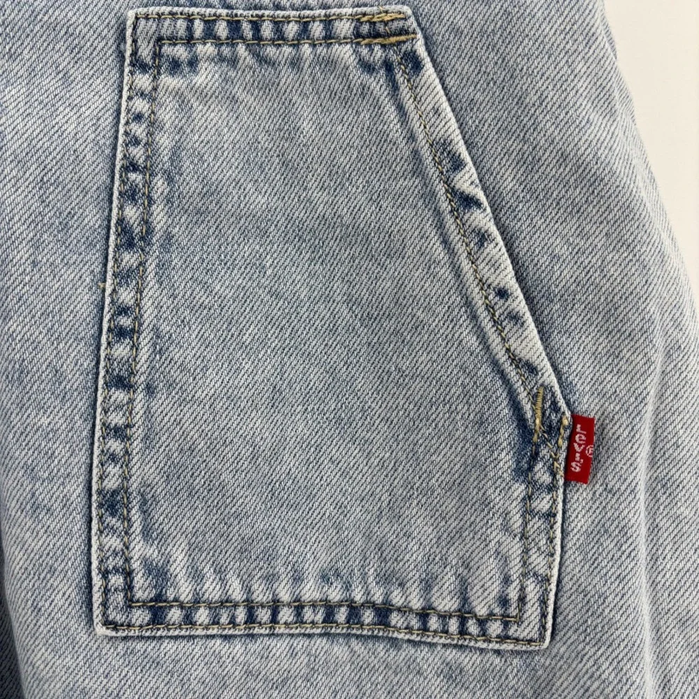 Levi Kids Jumper Size 10‎ REG Blue Denim Acid Wash Bib Front Vintage 90's Style